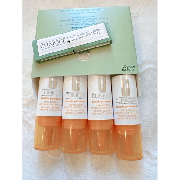 Clinique Fresh Pressed Daily Booster With Pure Vitamin C 10% - Set Of 4 Boosters - Picture 1 of 3